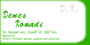 denes komadi business card